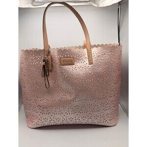 Authentic Coach Metro Pink Pearl Leather Tote & Matching Wristlet Excellent Con.